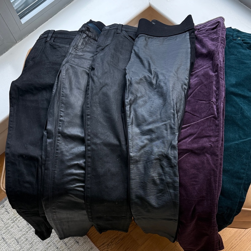 Designer Pants Collection in Black, Purple, and Teal